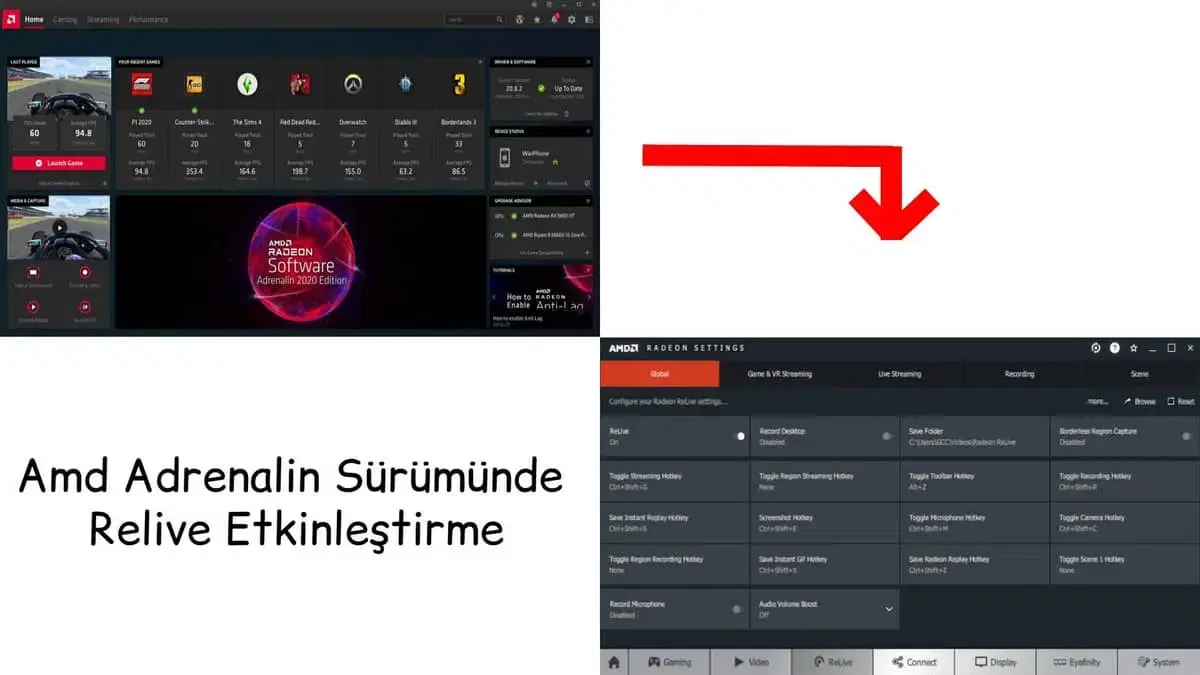 AMD Adrenalin Sürümünde Relive Etkinleştirme